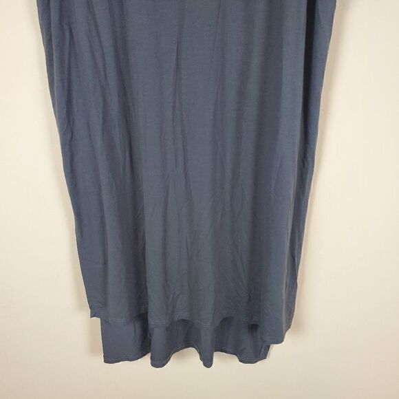 Eileen Fisher Dark Gray High Low Hem Side Splits Casual Dress Medium - Picture 3 of 8